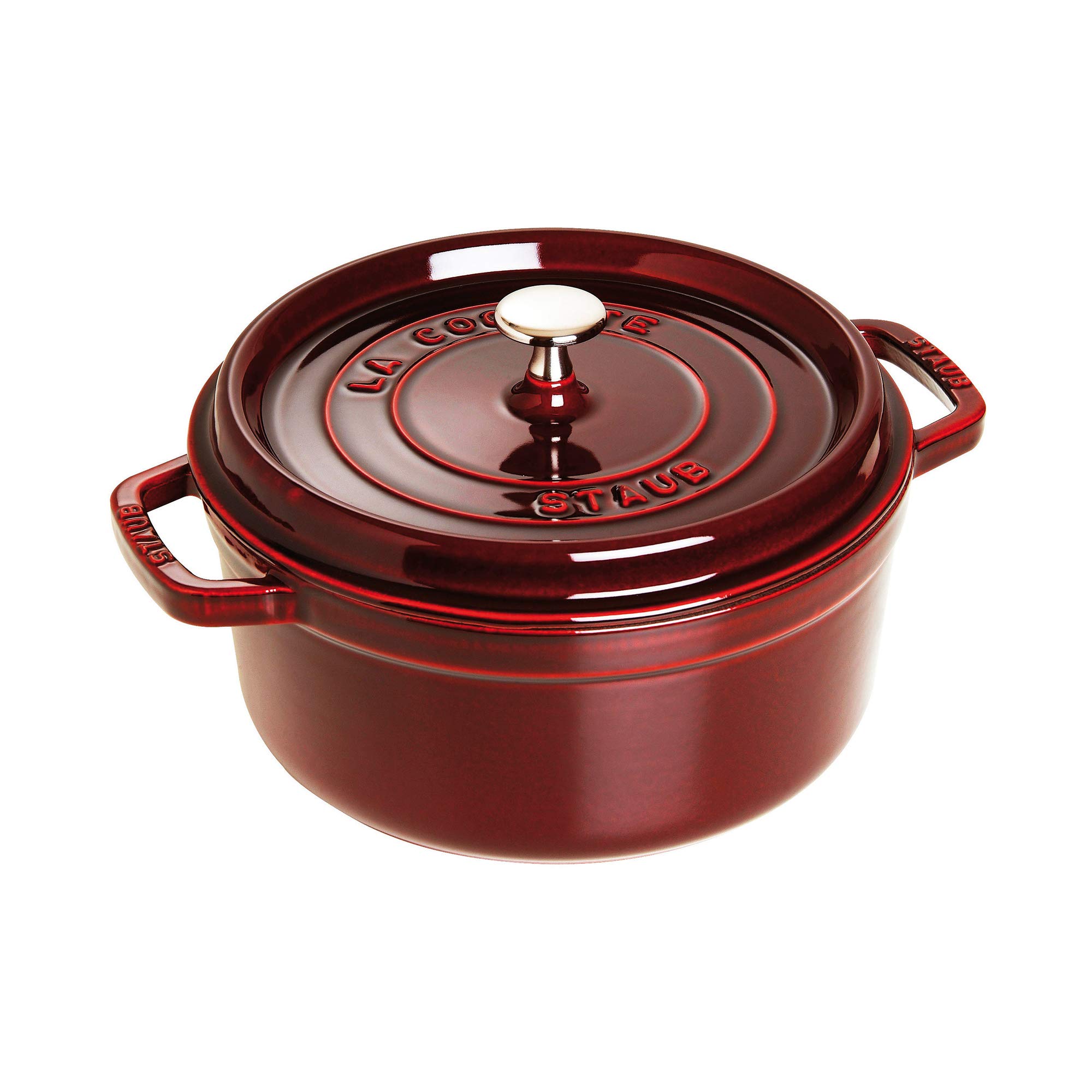 Staub Cast Iron 13.25-qt Round Cocotte – Grenadine