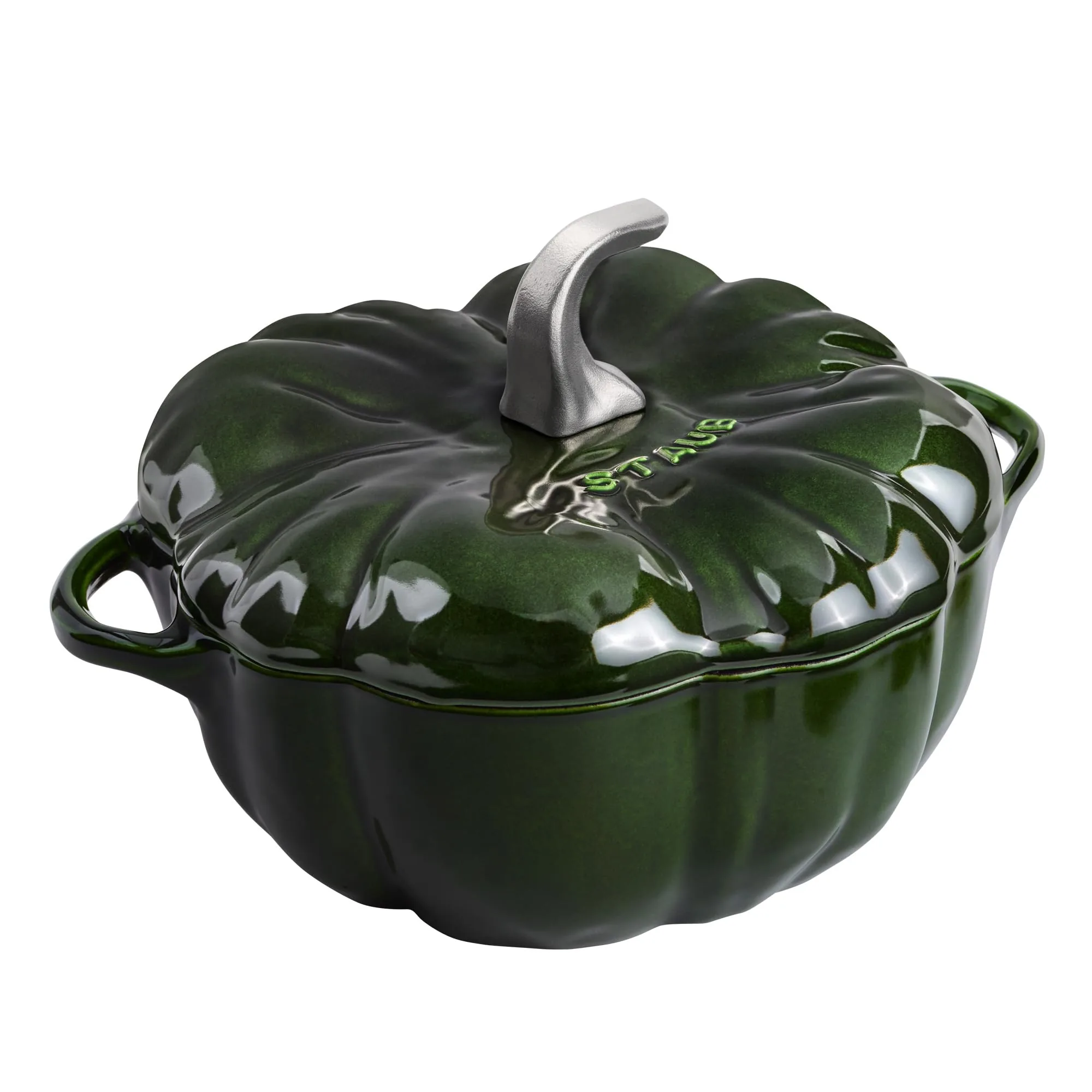 STAUB Cast Iron 3.5-qt Pumpkin Cocotte with Stainless Steel Knob – Basil