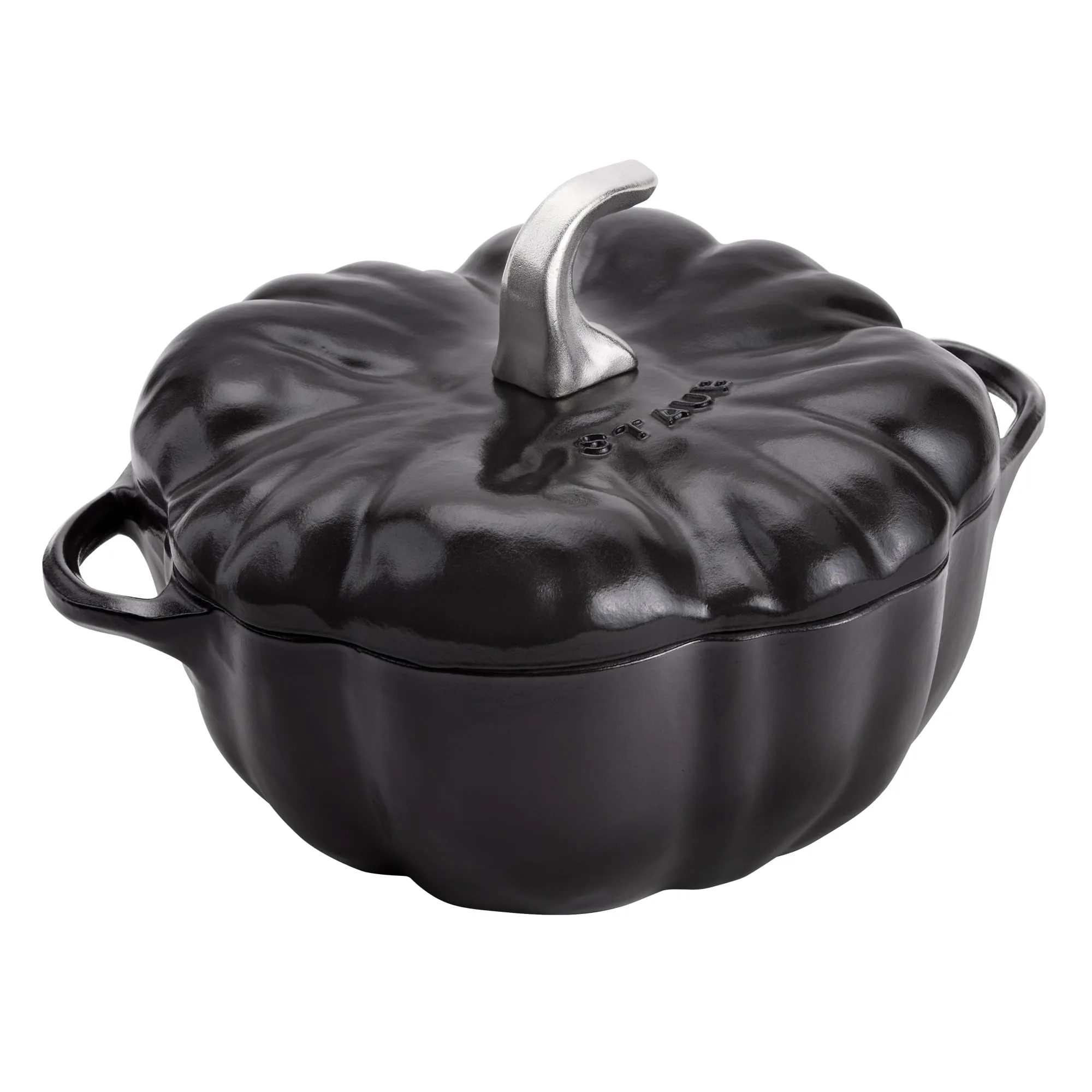 STAUB Cast Iron 3.5-qt Pumpkin Cocotte with Stainless Steel Knob – Black