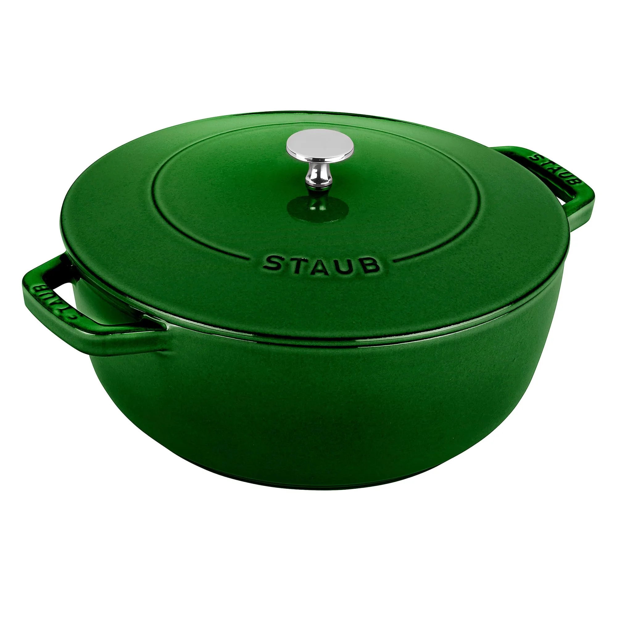 Staub Cast Iron Essential French Oven, Dutch Oven, 5-quart, serves 5-6, Made in France – Basil