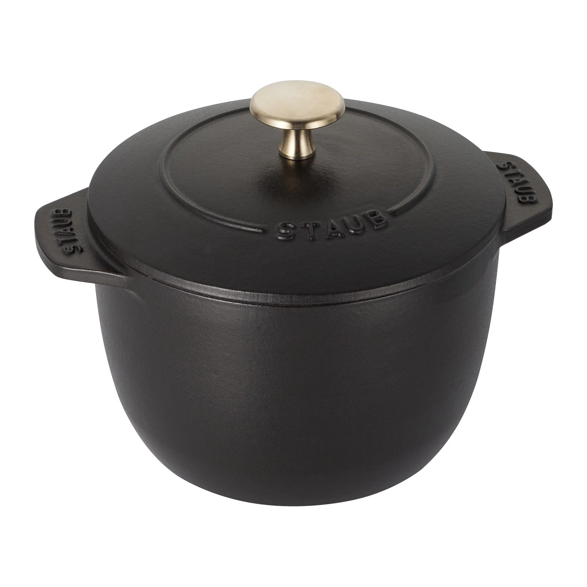 Staub Cast Iron Petite French Oven, Dutch Oven, 1.5-quart, serves 2, Made in France, Matte Black